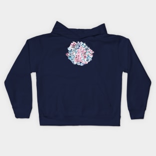 Magic flowers Pink blue pastel Kids Hoodie